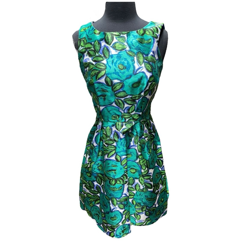 Liz Claiborne Green Floral Midi Dress